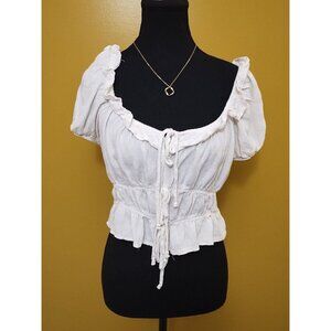 Ladies The Pink Box Crop Blouse M